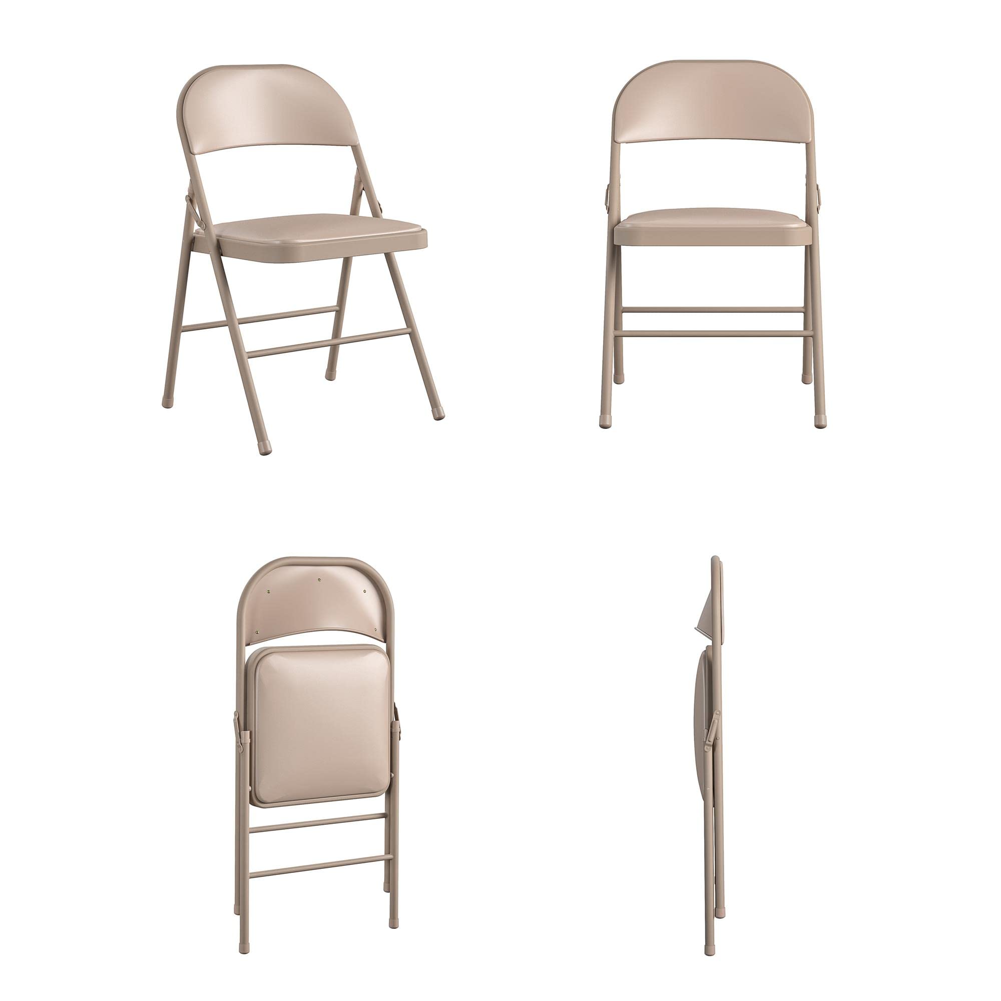 Amazon.com: Cosco Vinyl Folding Chair, 4 Pack, Antique Linen